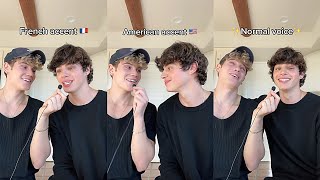 American accent 🇺🇸 VS French accent 🇫🇷 VS Normal voice ✨ shorts  Nicky and Pierre NiPi [upl. by Ivets]