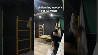 Upholstering Acoustic Fabric Walls music build studio [upl. by Eigger]