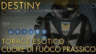 Destiny  Torace Esotico CUORE DI FUOCO PRASSICO Stregone  Recensione Armatura [upl. by Barnaba563]