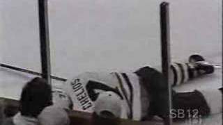 Wendel Clark hits Chris Chelios [upl. by Ru115]