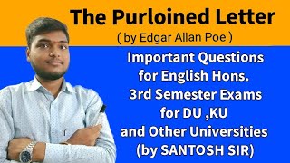 The Purloined Letter Important Questions for Exam English Hons Expected Questions 3rd Semester DU [upl. by Lewellen143]