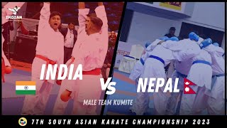 India vs Nepal Final Team Kumite  7th South Asian Karate Championship 2023 [upl. by Tallulah237]