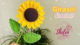 Girasol a crochet 🌻🧶💕 FORMA 2🥰 floresamarillas flores girasol girasoles [upl. by Chirlin34]