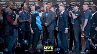 Conor McGregor vs Floyd Mayweather World Tour Staredown Final LA [upl. by Ellezig]