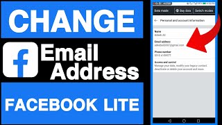 How to change email address on facebook liteFacebook lite me email id kaise change kareUT 55 [upl. by Zeta185]