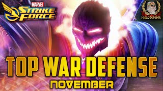 Top War Defense Teams  Tier List and Analysis  November 2021  Marvel Strike Force  MSF [upl. by Keel]