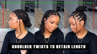 Protective Style for Fine Natural Hair ✅ Shoulder Length Twist w Human Hair Extensions  Ywigs [upl. by Ruperto]