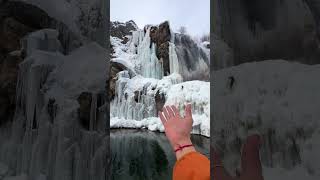 Drung Frozen Waterfall Kashmir 🍎🏞️🏔️🌨️❤️❣️ [upl. by Wexler723]