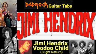 Voodoo Child Slight Return  Jimi Hendrix  Guitar  Bass TABS Lesson [upl. by Tirrell]