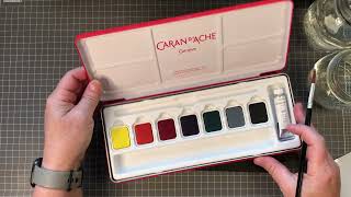 Caran D Ache Gouache watercolour paint [upl. by Ataner]