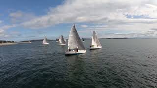 Patos Island Race 2022  Tacking Sailboats at Start Line [upl. by Jerrylee]