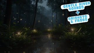 ASMR Gentle River Sounds with Chirping Crickets amp Frogs  Relaxation for Sleep amp Meditation [upl. by Aihsyla499]