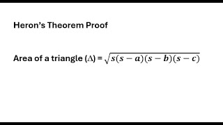 Herons Formula Proof [upl. by Akkahs279]