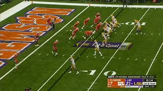 2020 CFB National Championship  Thaddeus Moss puts LSU up 2817 [upl. by Langdon12]