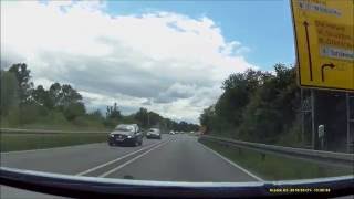 Autofahrt im Odenwald B38 durch den Saukopftunnel zur Autobahn [upl. by Leamhsi]