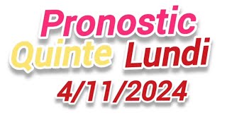 Pronostic quinté demain lundi 4112024pronosticquinte [upl. by Enoryt]