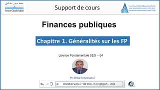 Cours Finances Publiques  Généralités Chapitre 1 [upl. by Feriga322]