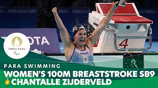 🇳🇱 Chantalle Zijderveld Wins the 100m Breaststroke SB9  Para Swimming  Paris 2024 Paralympics [upl. by Jenda]