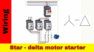 How to wire stardelta motor starter Power and control circuit [upl. by Ayotl]