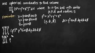 Triple integral in spherical coordinates to find volume KristaKingMath [upl. by Lancey11]