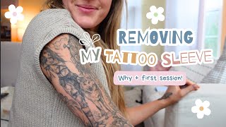 Im removing my entire tattoo sleeve Why  first session [upl. by Ayikahs628]