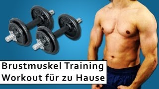 Brustmuskeltraining  Kurzhantel Training  5 Übungen für das Training zu Hause [upl. by Ardnaed760]