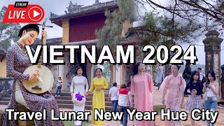 Vietnam New Year 🇻🇳 Hue Vietnam Walking Tour  Travel Vietnam 2024 [upl. by Haseefan]