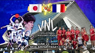 Exciting JAPAN 🇯🇵 vs FRANCE 🇨🇵  VNL Week 3  June 22 2024  SM MOA ARENA FINALS PREVIEW [upl. by Joslyn]