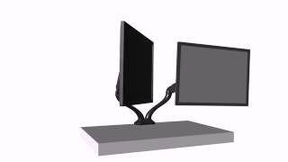 Gas Spring Dual LCD Desk Monitor Mount Arms  Texonic Model QX20 [upl. by Stalker]