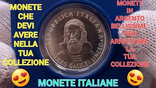 MONETE ITALIANE  GALILEO GALILEI LINCEO DIALOGO SOPRA I DUE MASSIMI SISTEMI 500 LIRE IN ARGENTO [upl. by Flower]