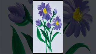 Purple flowers shorts artwork flowers art painting drawing [upl. by Ynafets]