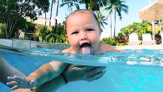 Funniest Moment Go Swimming Of Baby  Funny Baby Videos [upl. by Yanrahc]