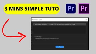 Fix The file has an unsupported compression type Premiere Pro ERROR Fixed [upl. by Dumond705]