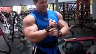 Steve Kuclo 100pound dumbbell curls [upl. by Ennasil]