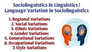 Sociolinguistics in Linguistics  Fundamental Concept and Language Variation in Sociolinguistics [upl. by Norbert]