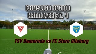 Kreisliga Region Hannover St 4 TSV Bemerode vs FC Stern Misburg [upl. by Marni]