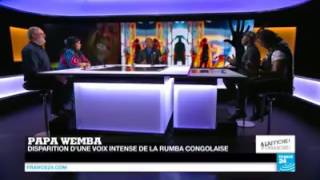 Olivier Tshimanga sur FRANCE 24 pleur PAPA WEMBA [upl. by Daigle]