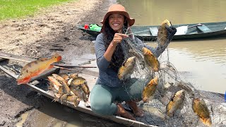 PESCARIA na EXTREMA SECA NO AMAZONAS  Pesca em um LAGO ISOLADO com SEGUIDORES [upl. by Lombardo]