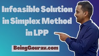 INFEASIBLE SOLUTION IN SIMPLEX METHOD IN LPP [upl. by Nnav]