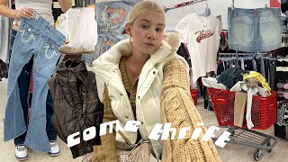 COME THRIFT WINTER CLOTHES WITH ME  lowrise true religions baby phat amp ed hardy [upl. by Leslie]