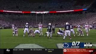 KJ Hamler 93 yard TD catch and run 4 Ohio State at 9 Penn State September 29 2018 [upl. by Aneleasor]