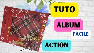 TUTO ALBUM FACILE de NOEL PAPIER ACTION jinnove une nouvelle reliurePAGES et DECO [upl. by Adilen]