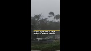 Super typhoon Manyi forces mass evacuation in the Philippines  AJ shorts [upl. by Aikym]