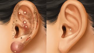 ASMR II EARWAX REMOVAL SATISFYING TREATMENT ANIMATION [upl. by Gasper]