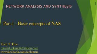 NETWORK ANALYSIS Lecture 1 Basic concepts in network analysis and synthesis [upl. by Letrice254]