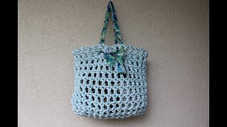 prosta siatka torebka ze sznurka bawełnianego  crochet market bag [upl. by Novanod]