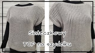 NR39 Siateczkowy TOP Bluzka Sweter na Szydełku Crochet Lace Mesh Top Foregin Subtitles [upl. by Aneehsal]