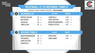 Two Counties Cricket Championship  Division One  Mildenhall CC 2nd XI v Wivenhoe Town CC 1st XI [upl. by Thayer]