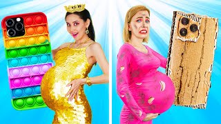 Rich vs Broke Pregnant Hacks Funny Situations and Crazy Hacks by 123 GO [upl. by Berthold888]