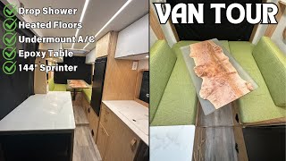 FULL Custom and FULLY Hand Crafted Van  Mobile Office and Tiny Home [upl. by Elletnahc968]